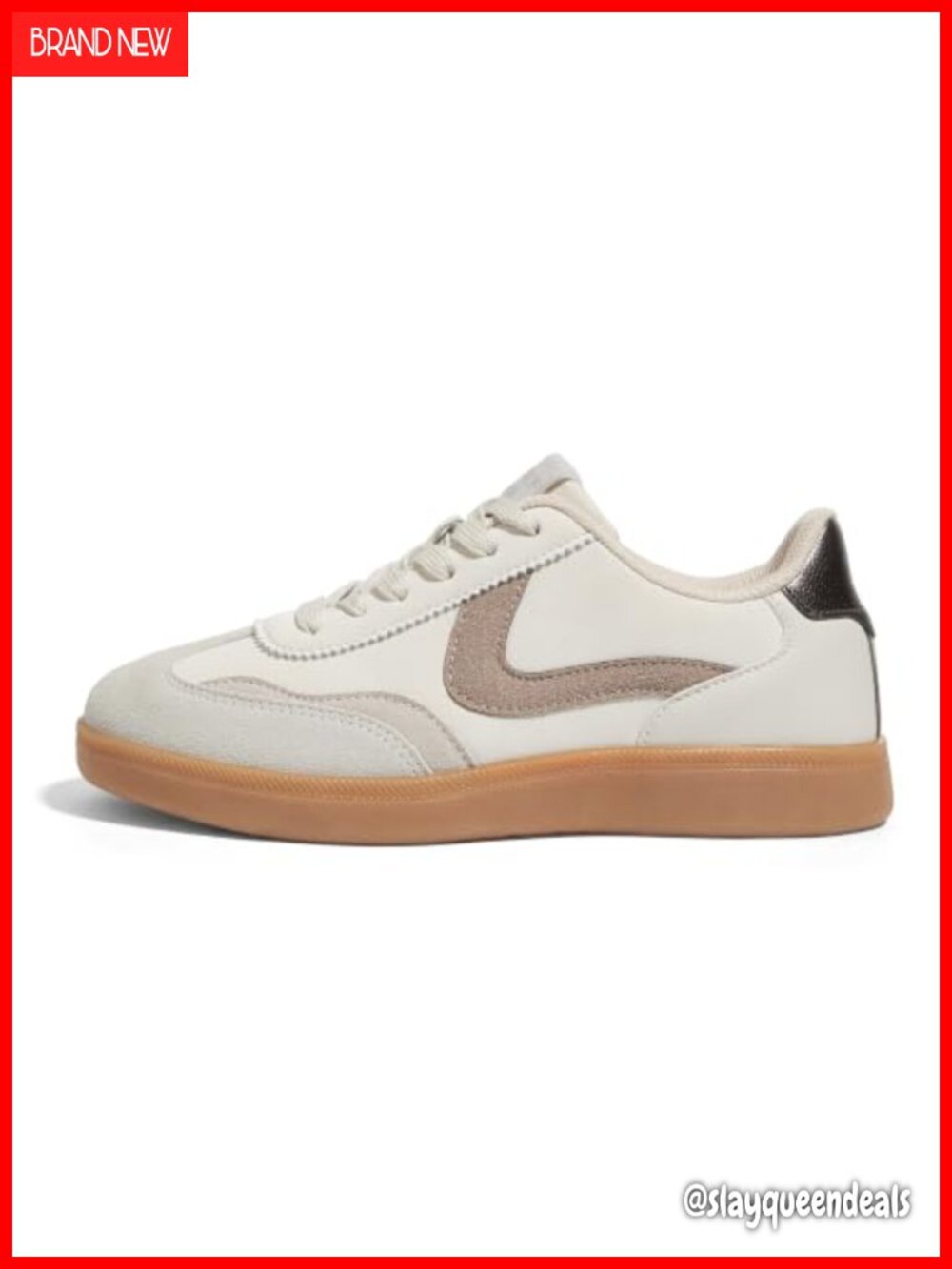 Women's Retro Fashion Sneakers Faux PU Leather Lace-Up Walking Casual Shoes